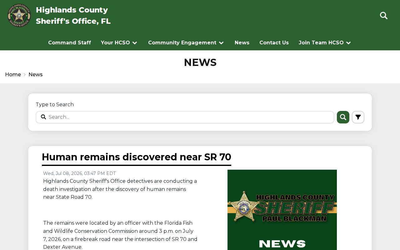 Highlands County arrest history official sheriff news archive