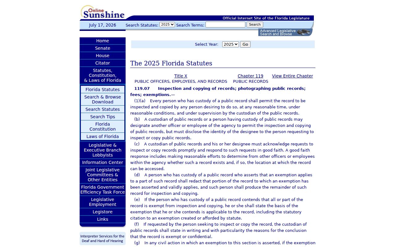 Highlands County criminal court case public records law