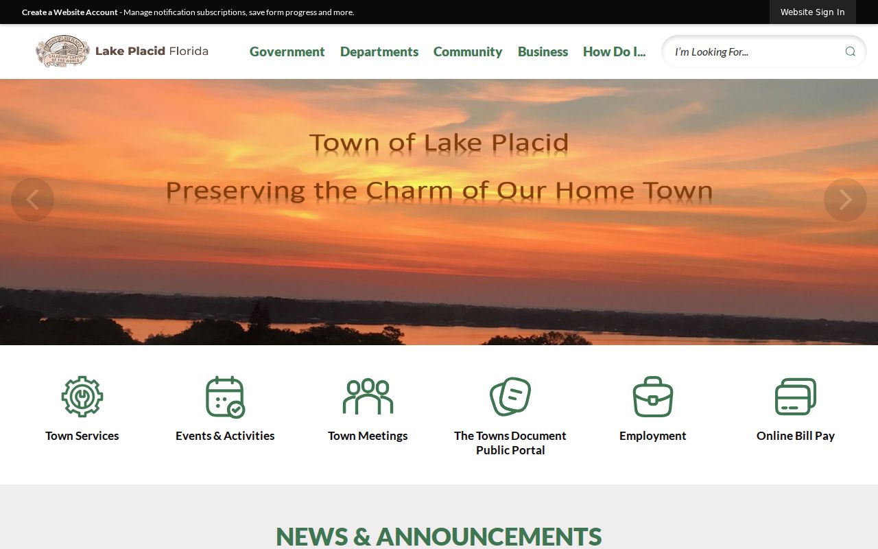Lake Placid criminal history official town homepage and Town Hall