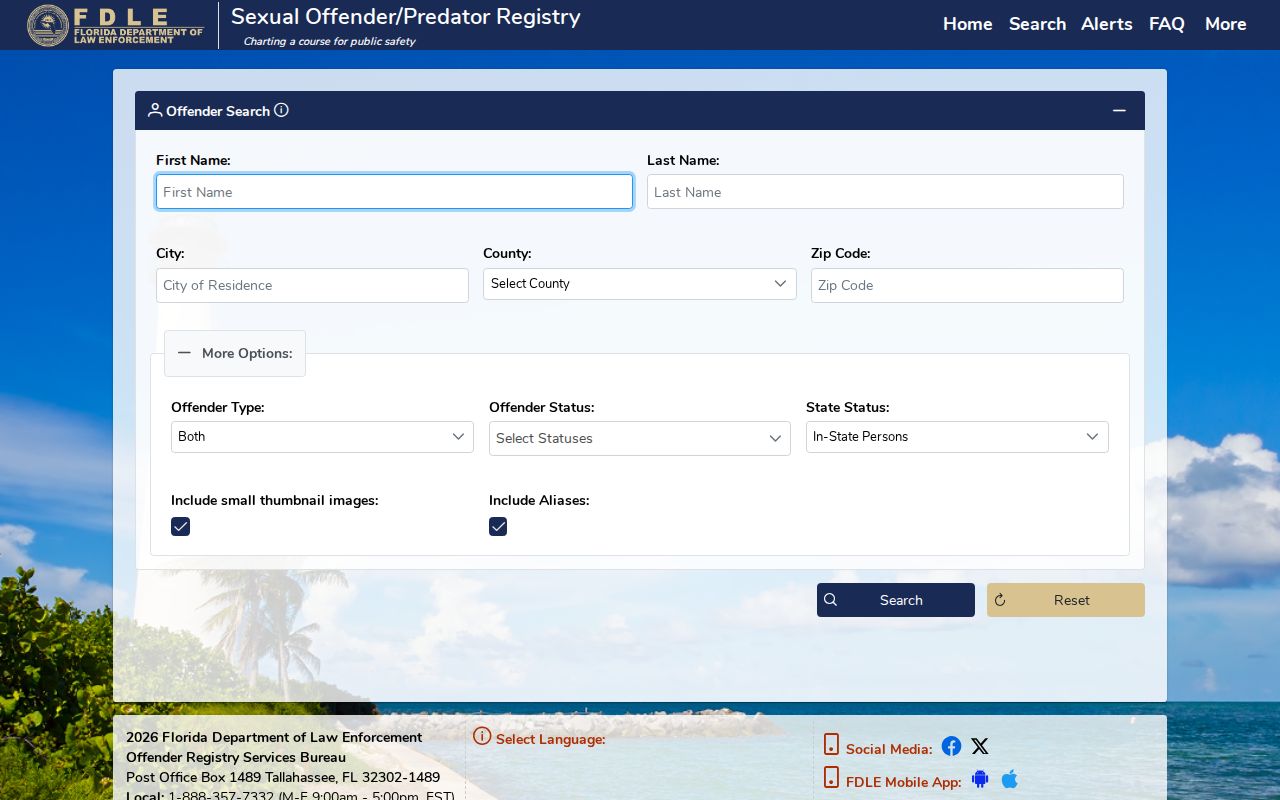 Highlands County sex offender check FDLE registry person search